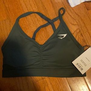 gym shark ruched training sports bra